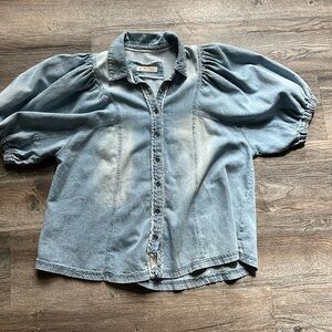 We the Free oversized denim shirt